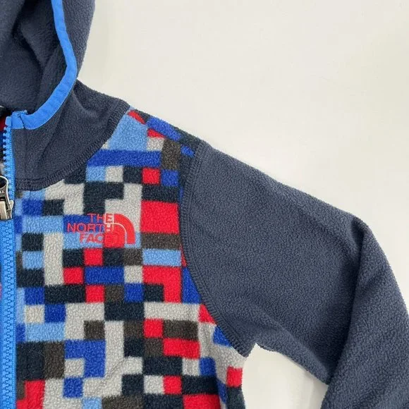 The North Face Blue Full Zip Hoodie Fleece Sz 12-18 months - Picture 2 of 4